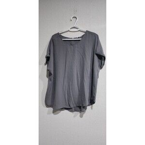 Maurices Top Blouse, 1X Gray Charcoal, Loose fit, Short sleeve